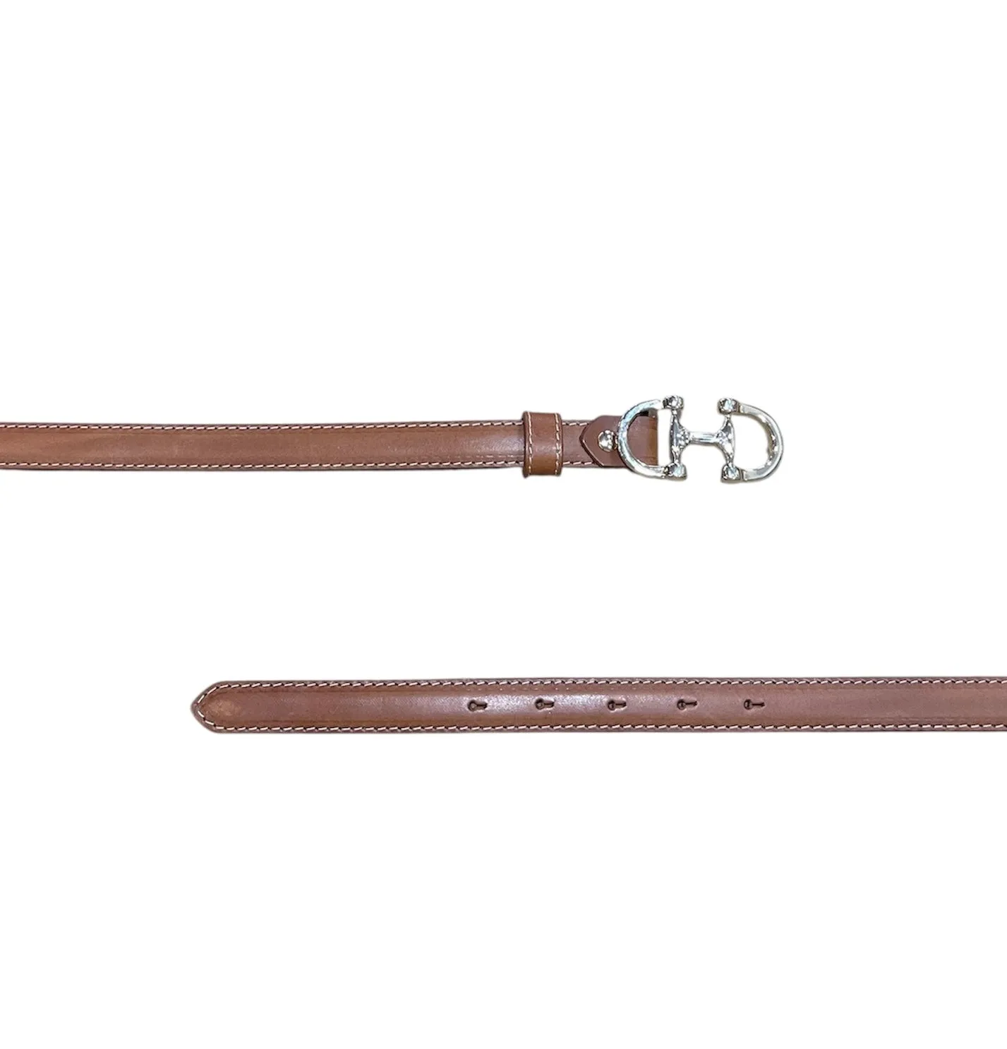 Hexagone Cuir Mini Mors ceinture cuir noir 3 cm