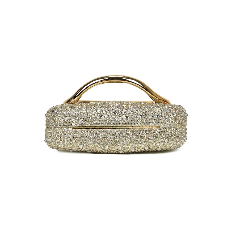 Gallantry La Pépite pochette soirée strass or