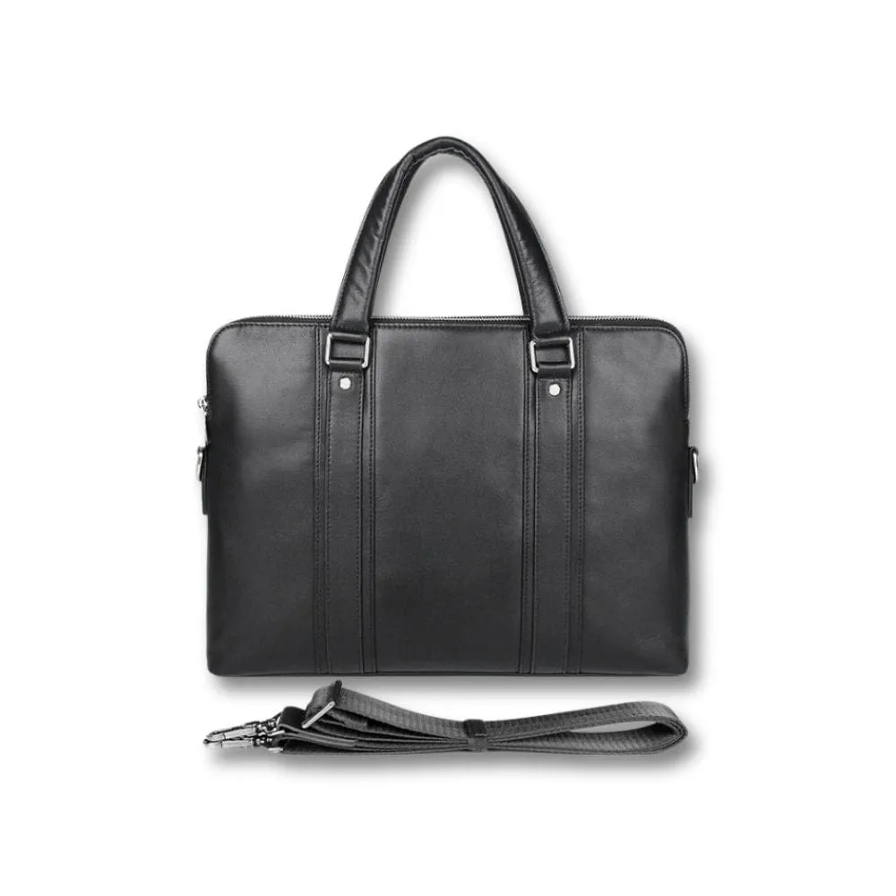 Maison Sacoches Eryon sacoche porte-documents cuir noir 15,6 pouces