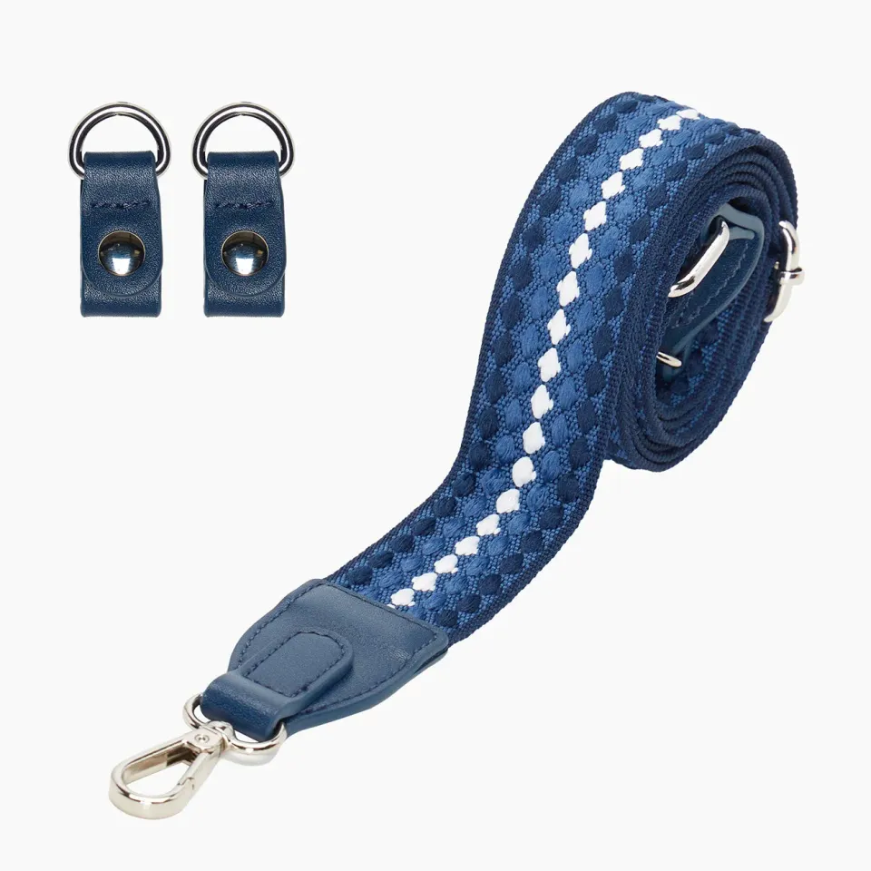 O bag bandoulière réglable 80/120 jacquard bleu navy