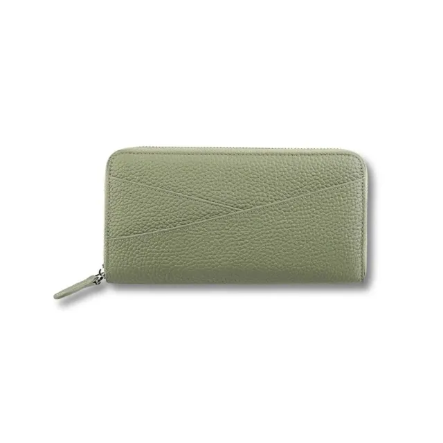 Maison Sacoches Nolia Portefeuille Cuir Zippé Vert