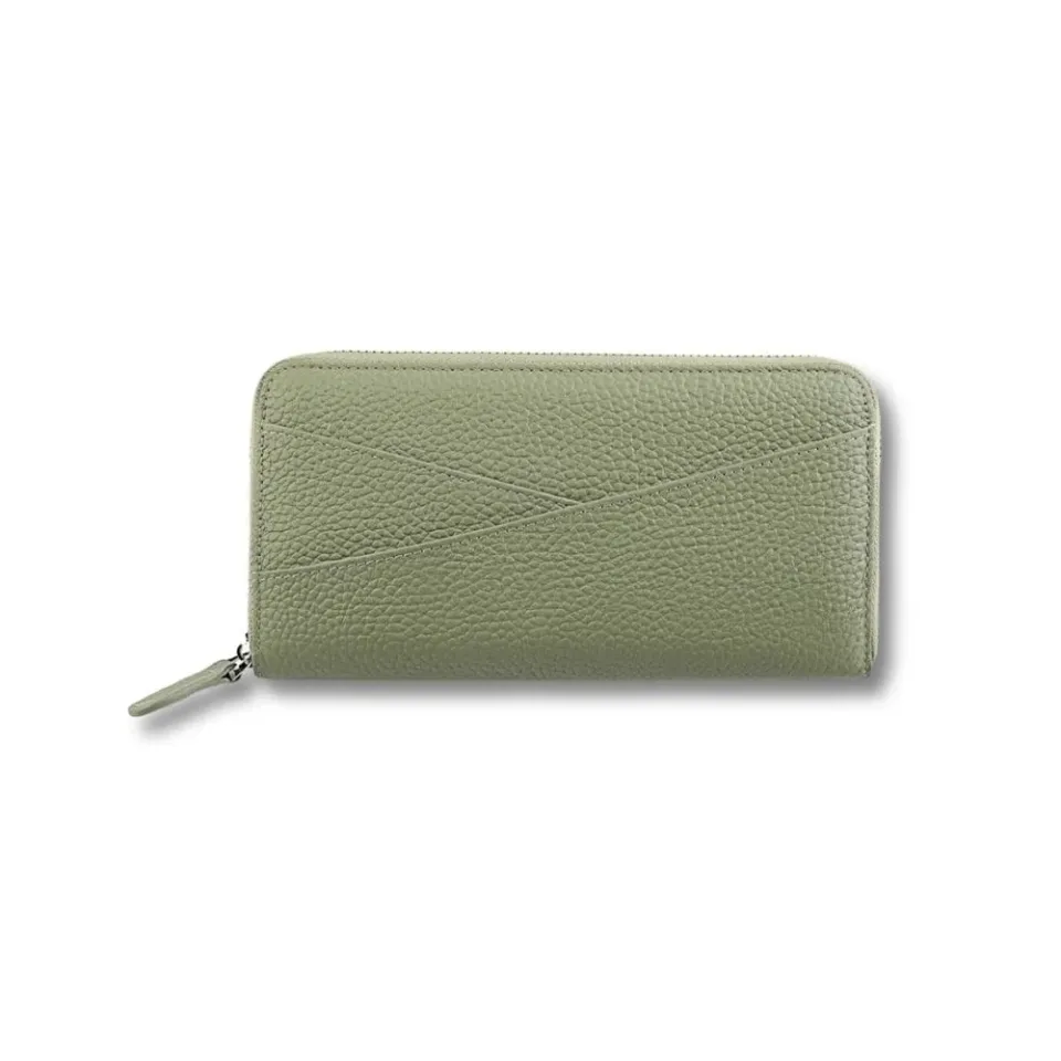 Maison Sacoches Nolia Portefeuille Cuir Zippé Vert