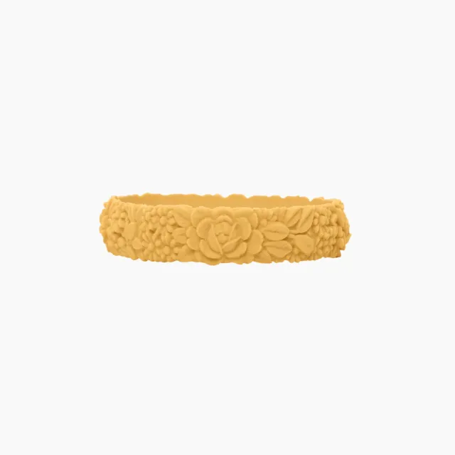 O bag Flower Slim bracelet silicone jaune taille S
