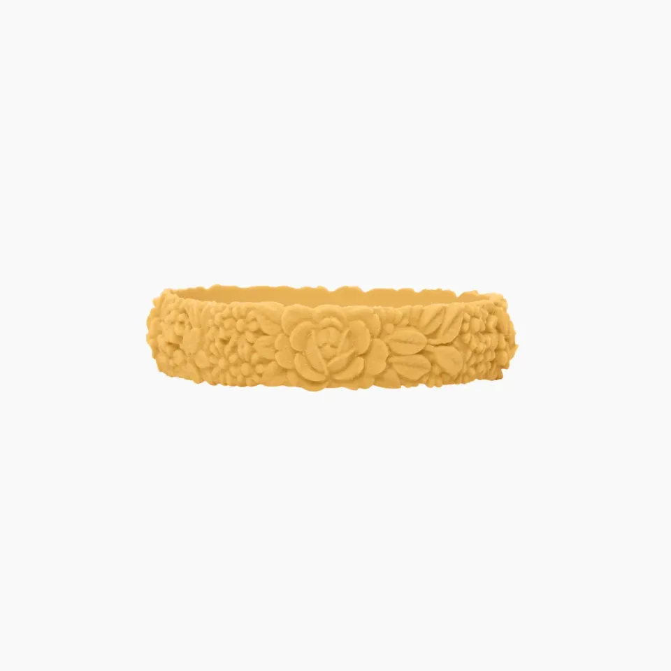O bag Flower Slim bracelet silicone jaune taille S