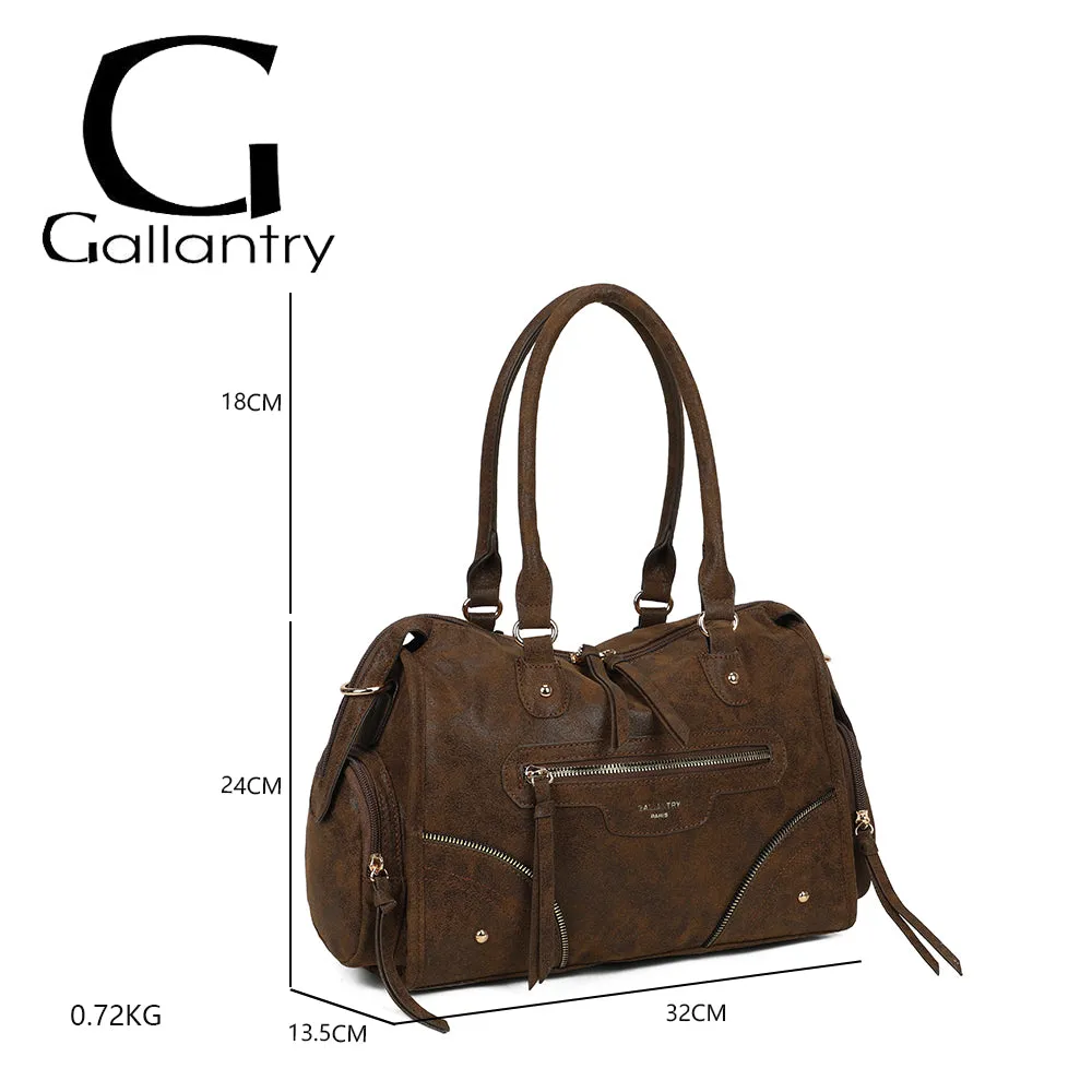 Gallantry Paris Le Montana sac bowling marron vintage