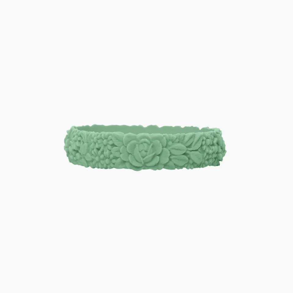 O bag Bracelet Flower Slim silicone sauge 3D taille M