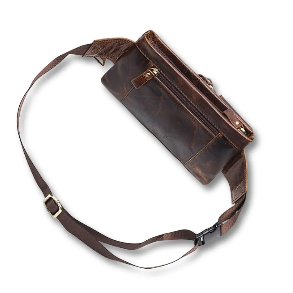 Maison Sacoches Wyler sacoche ceinture marron cuir