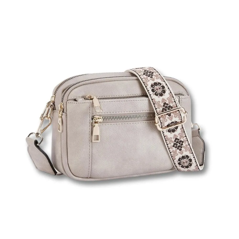 Maison Sacoches Flavia sacoche femme cuir PU Brun compact
