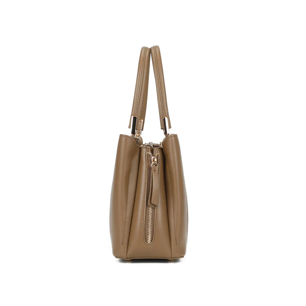 Gallantry Valdora sac à main taupe 27 cm chevrons