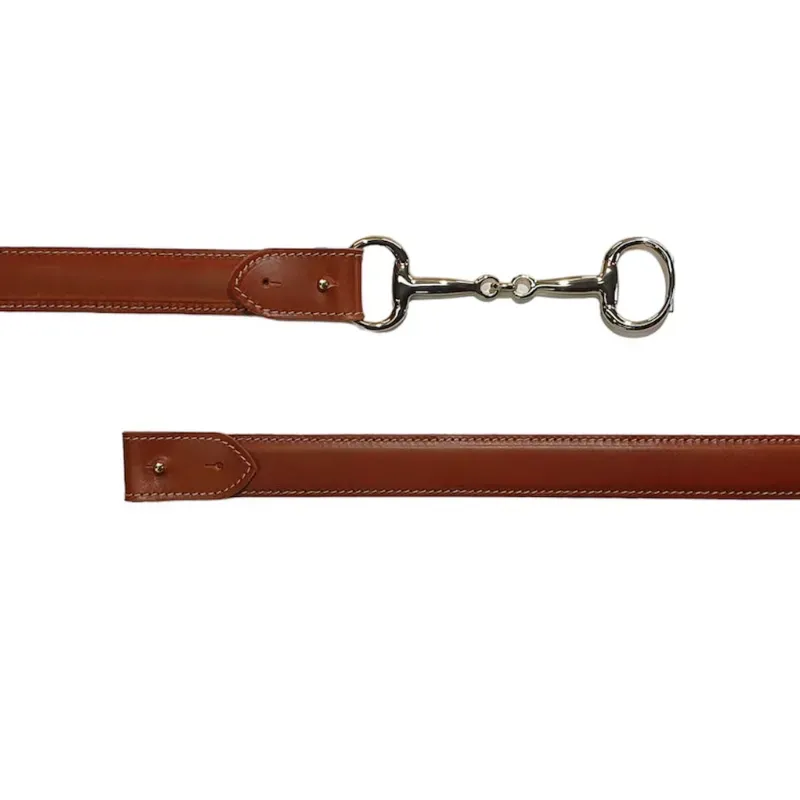 Hexagone Cuir Equestre ceinture cuir Noir surpiquée 3 cm