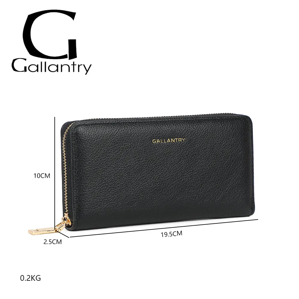 Gallantry Paris Thaïs Zip portefeuille noir grainé