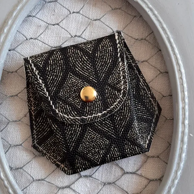Atelier Anne R Faustine porte-monnaie cuir noir crème pression