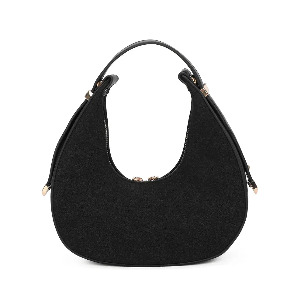 Gallantry Paris Luméra sac demi-lune noir suédine
