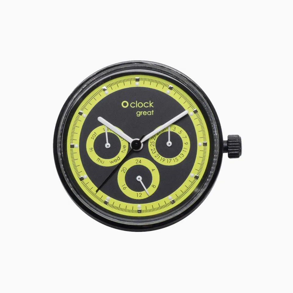 O Clock Great Racing mécanisme montre lime fluo