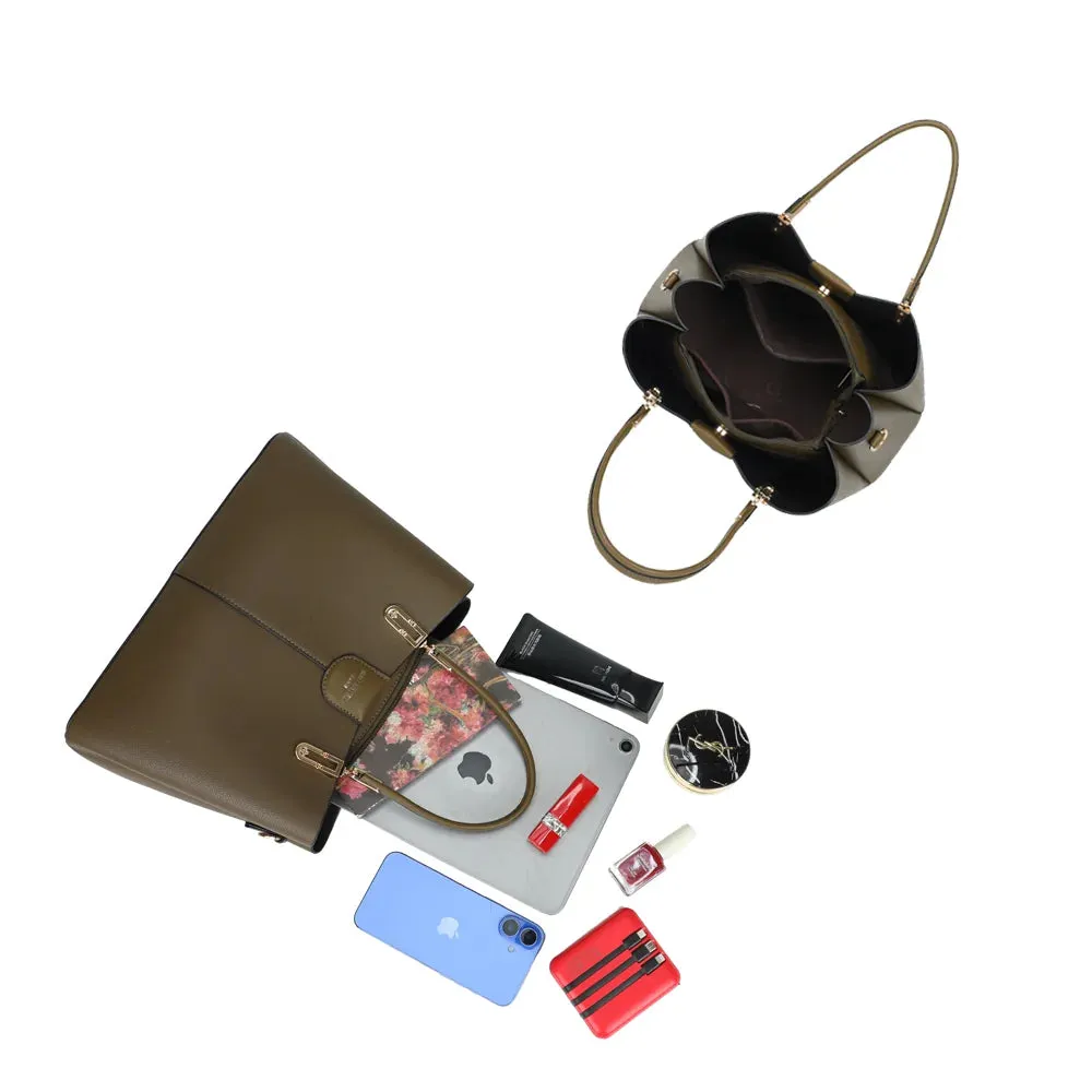 Gallantry Paris Le Zelya sac cabas taupe foncé 3 compartiments
