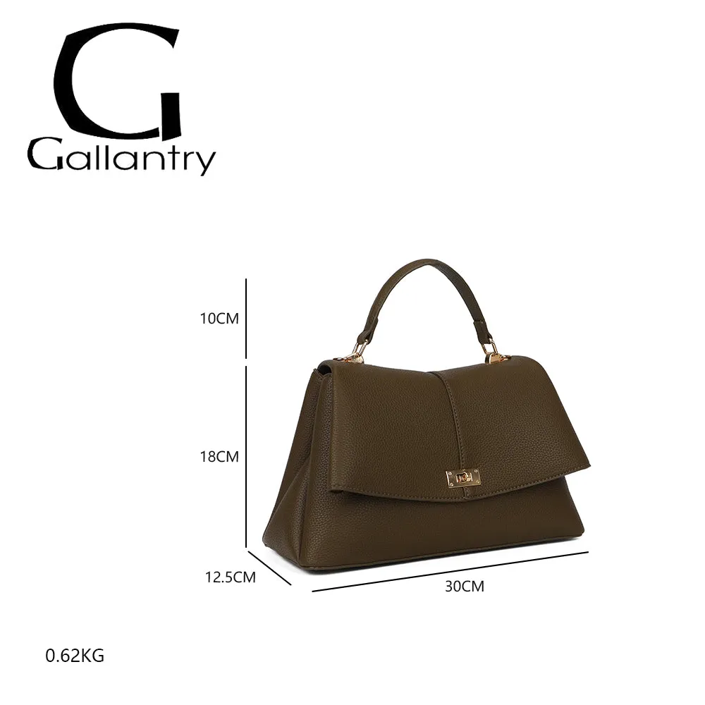 Gallantry La Monna sac à main rabat Vert Foncé grainé