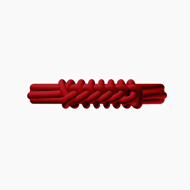O bag Knot bracelet Double rouge silicone