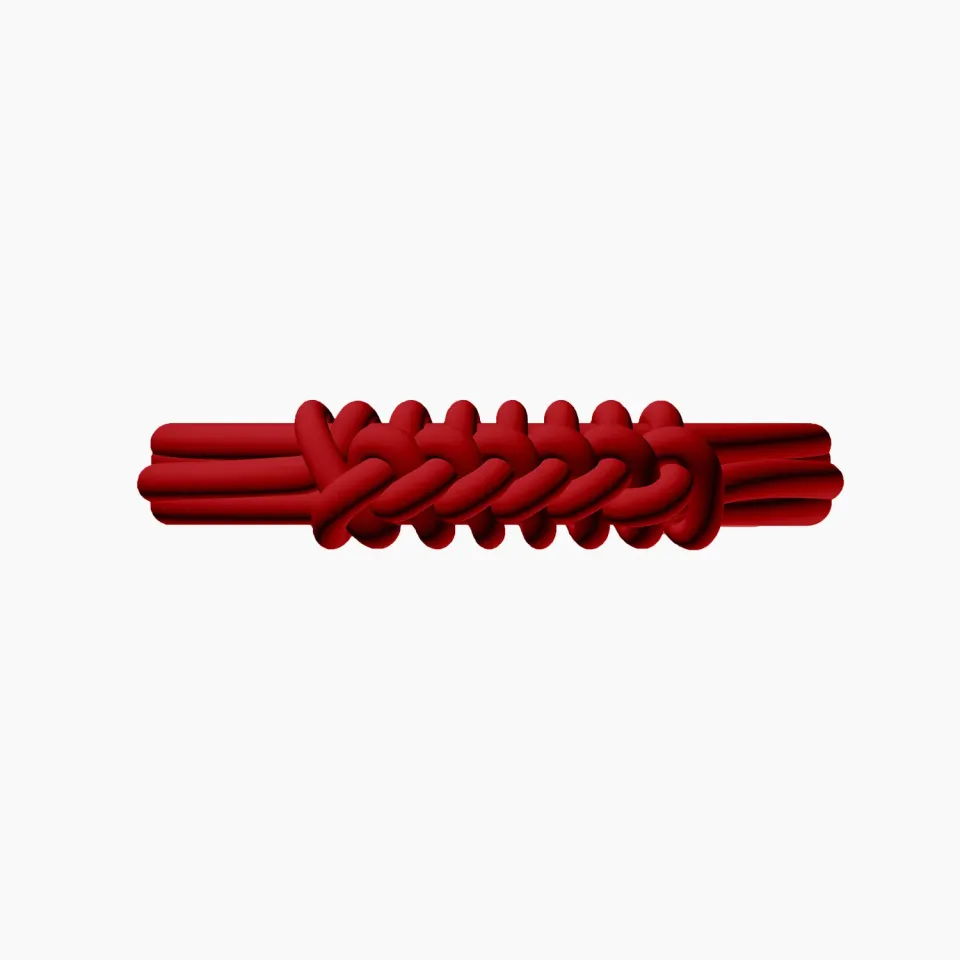 O bag Knot bracelet Double rouge silicone