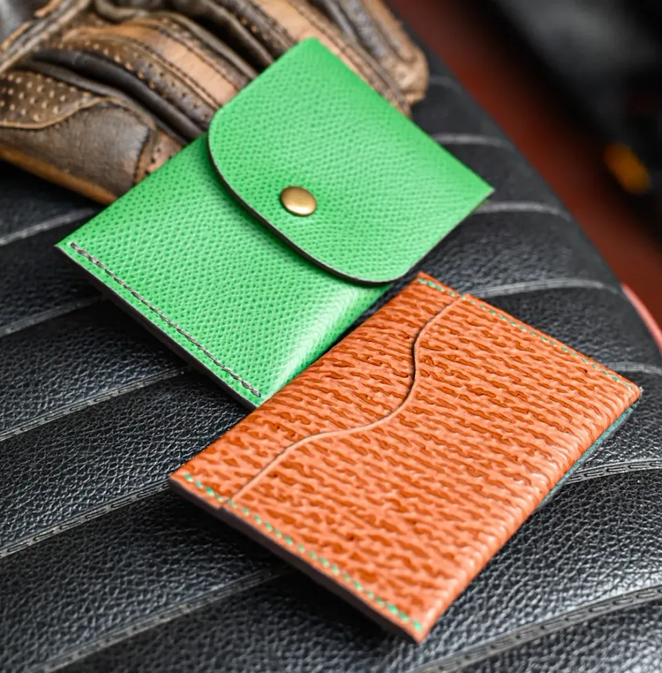 Atelier Anne R Tourville porte-cartes cuir vert Epsom