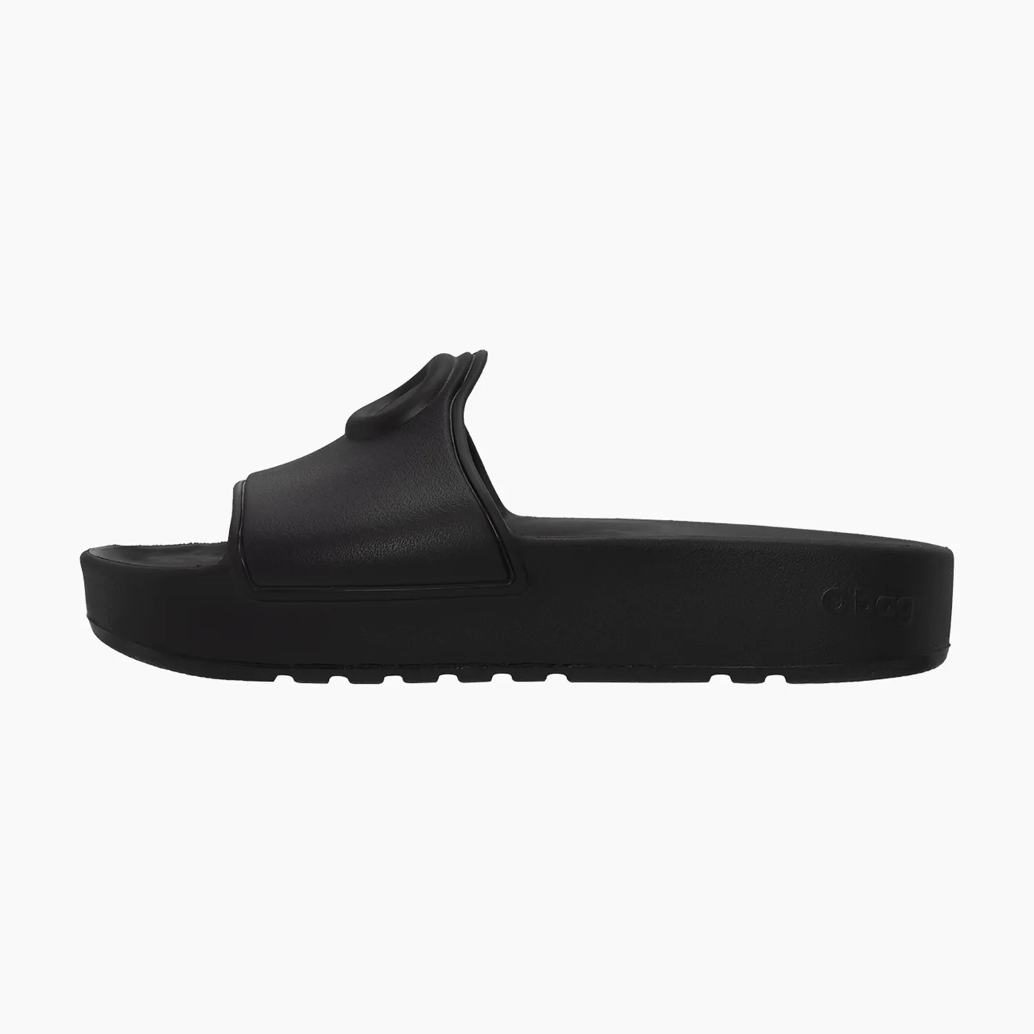 O bag O Slippers Logo claquettes femme noir souple