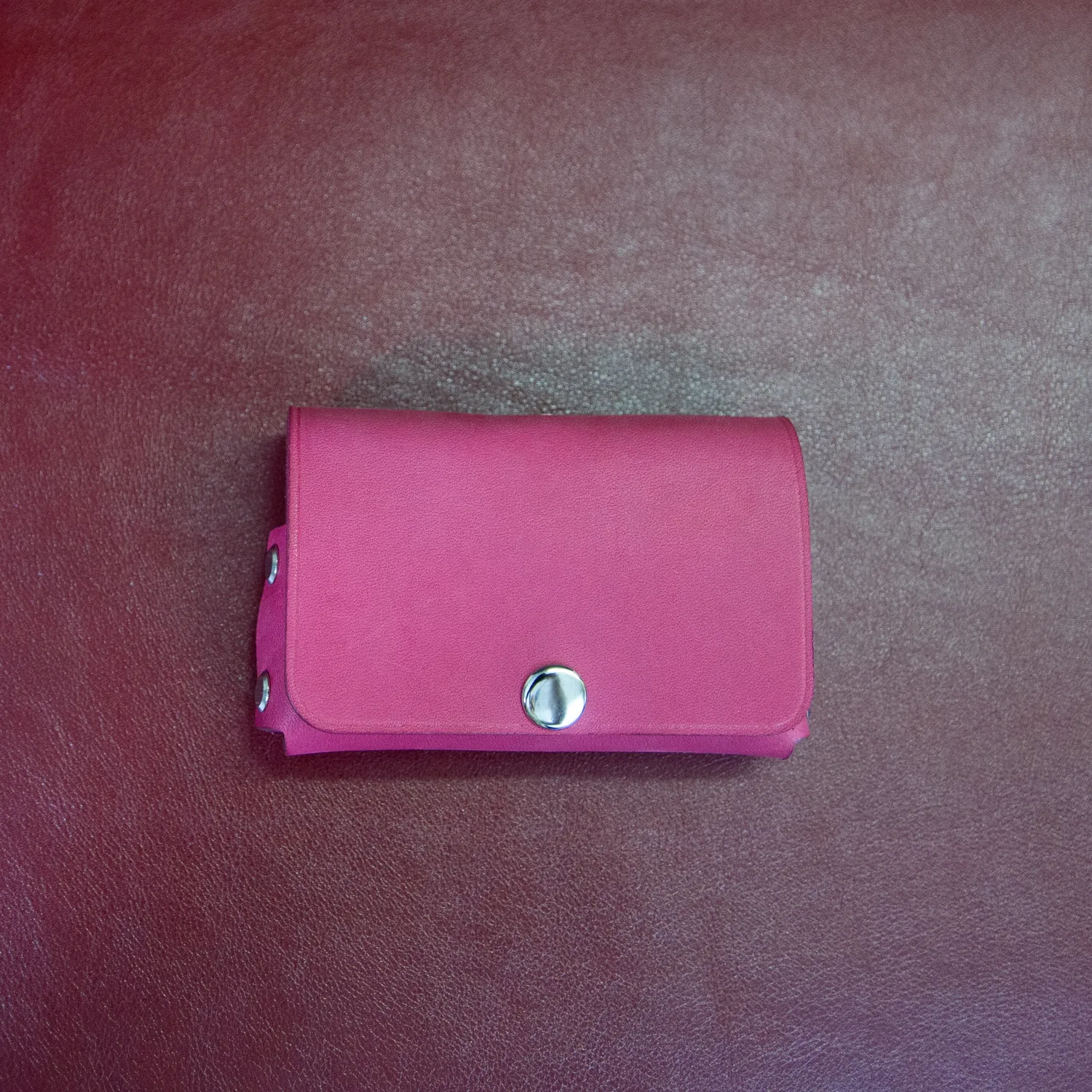 CagnaCuir Atelier Le Technique porte-cartes cuir fuschia