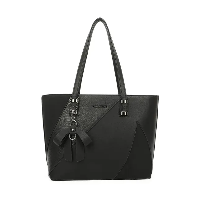 Gallantry Paris Ingénieuse sac cabas zippé Noir python 35 cm