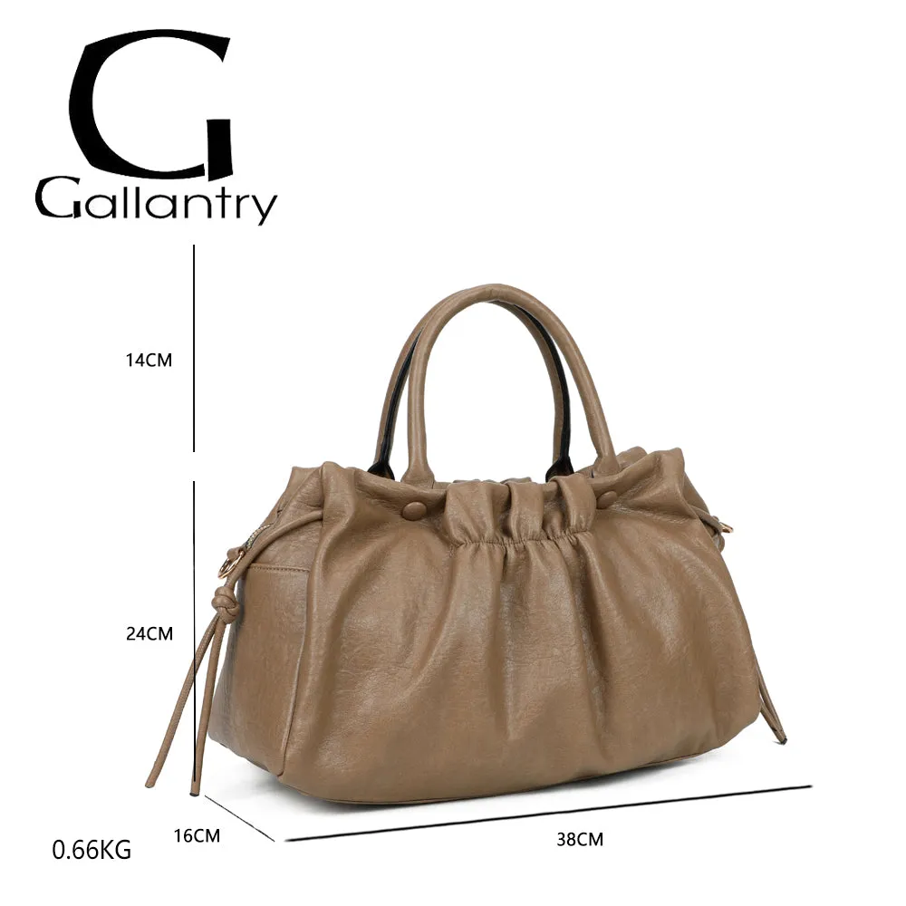 Gallantry Paris Le Minimaliste sac à main taupe foncé froncé