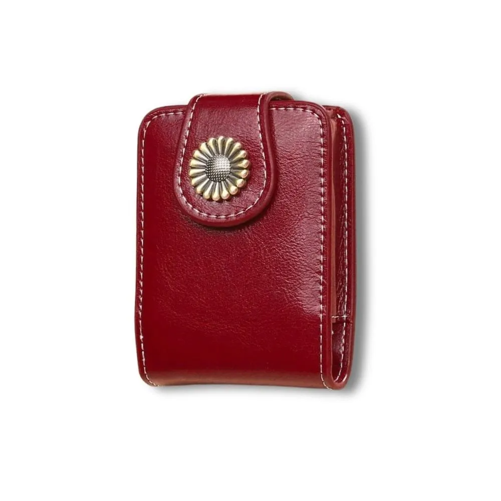 Maison Sacoches Opale étui rouge à lèvres bleu miroir