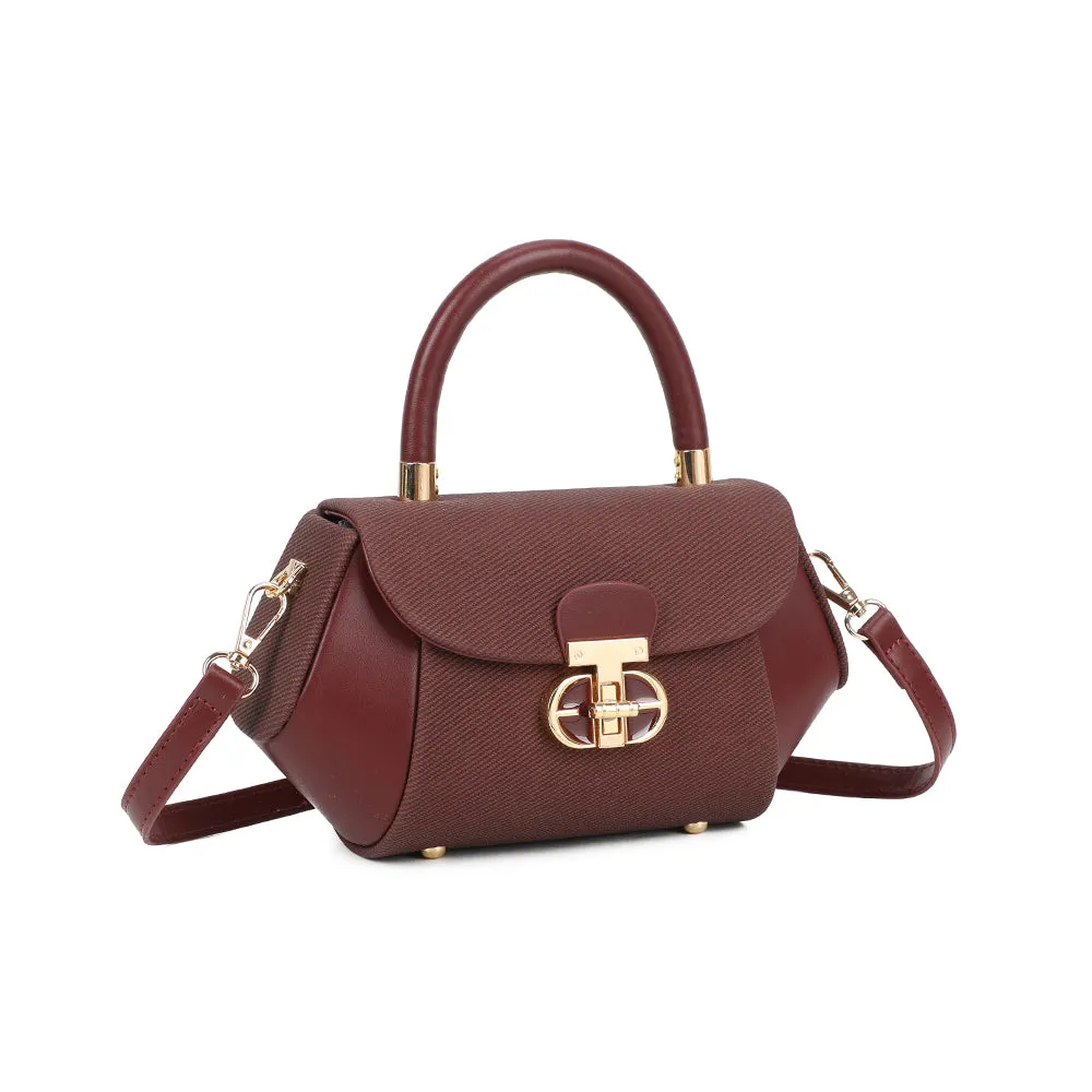 Gallantry Paris Léa mini sac à main bordeaux fermoir doré