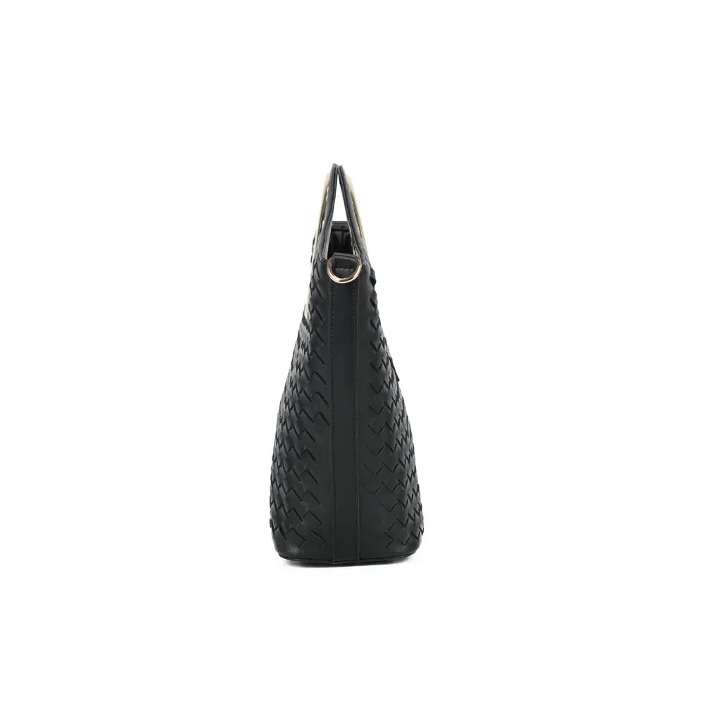 Gallantry Paris Portofino sac à main noir tressé