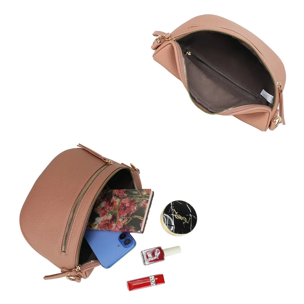 Gallantry Léonie sac banane rose foncé grainé
