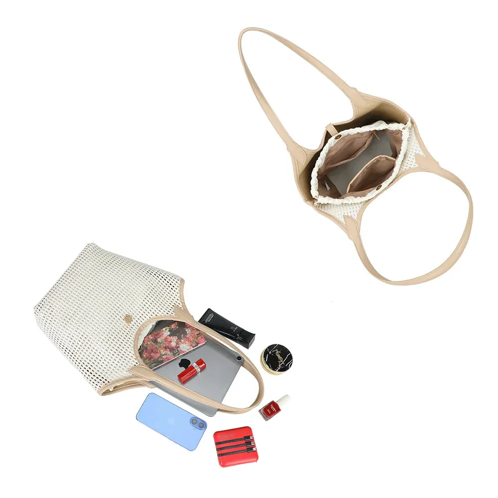 Gallantry Paris Oréna sac épaule beige ajouré