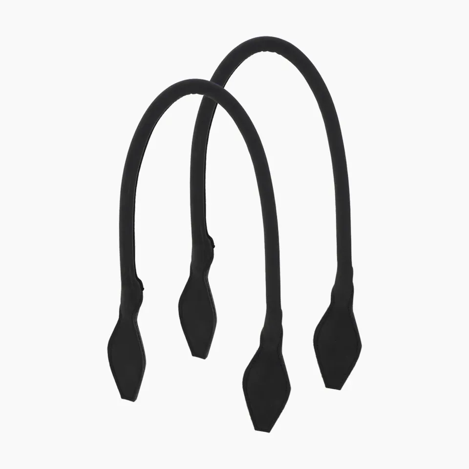 O bag anse longue losange noire suède synthétique