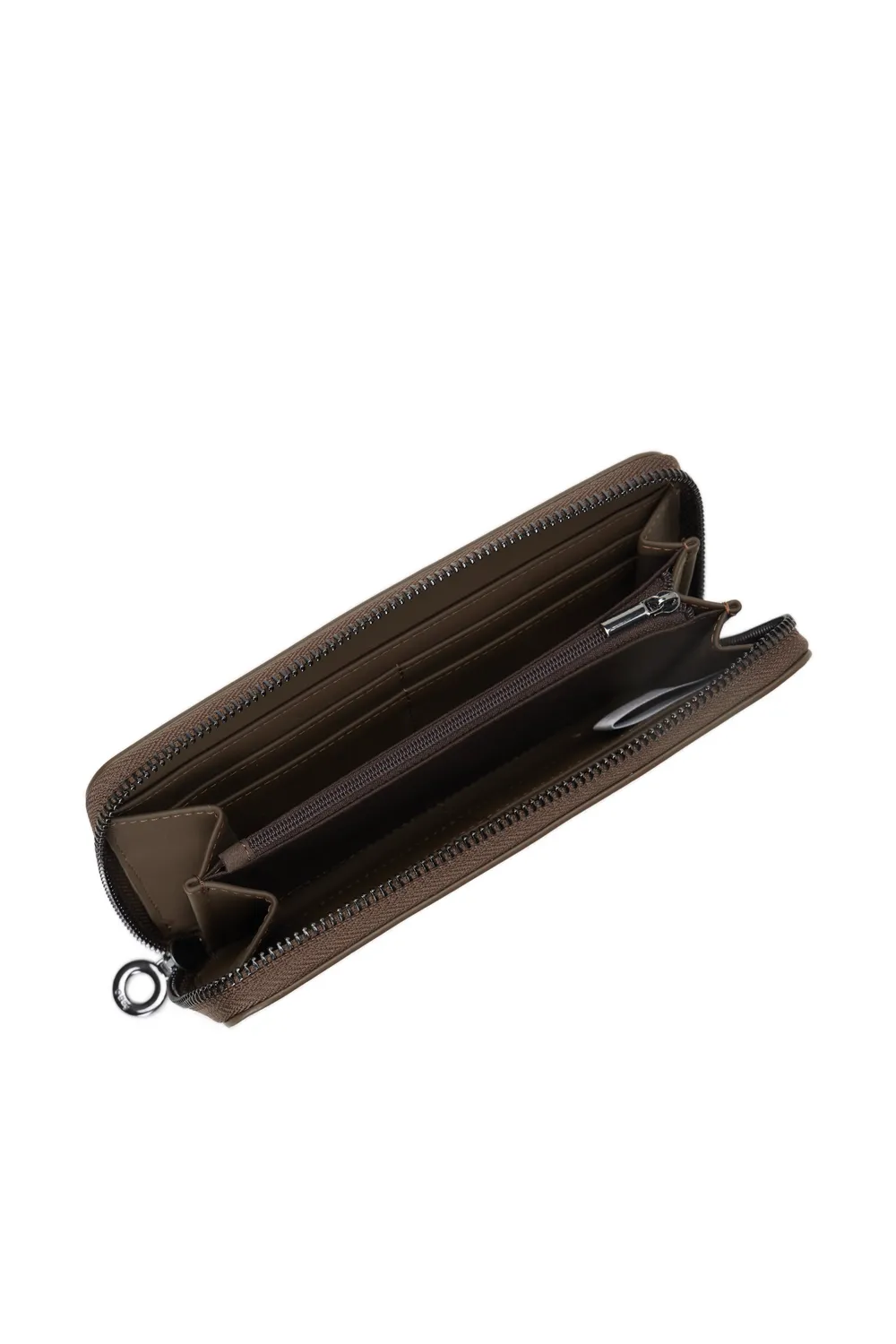 O bag O Wally Mughetto portefeuille chocolat zippé