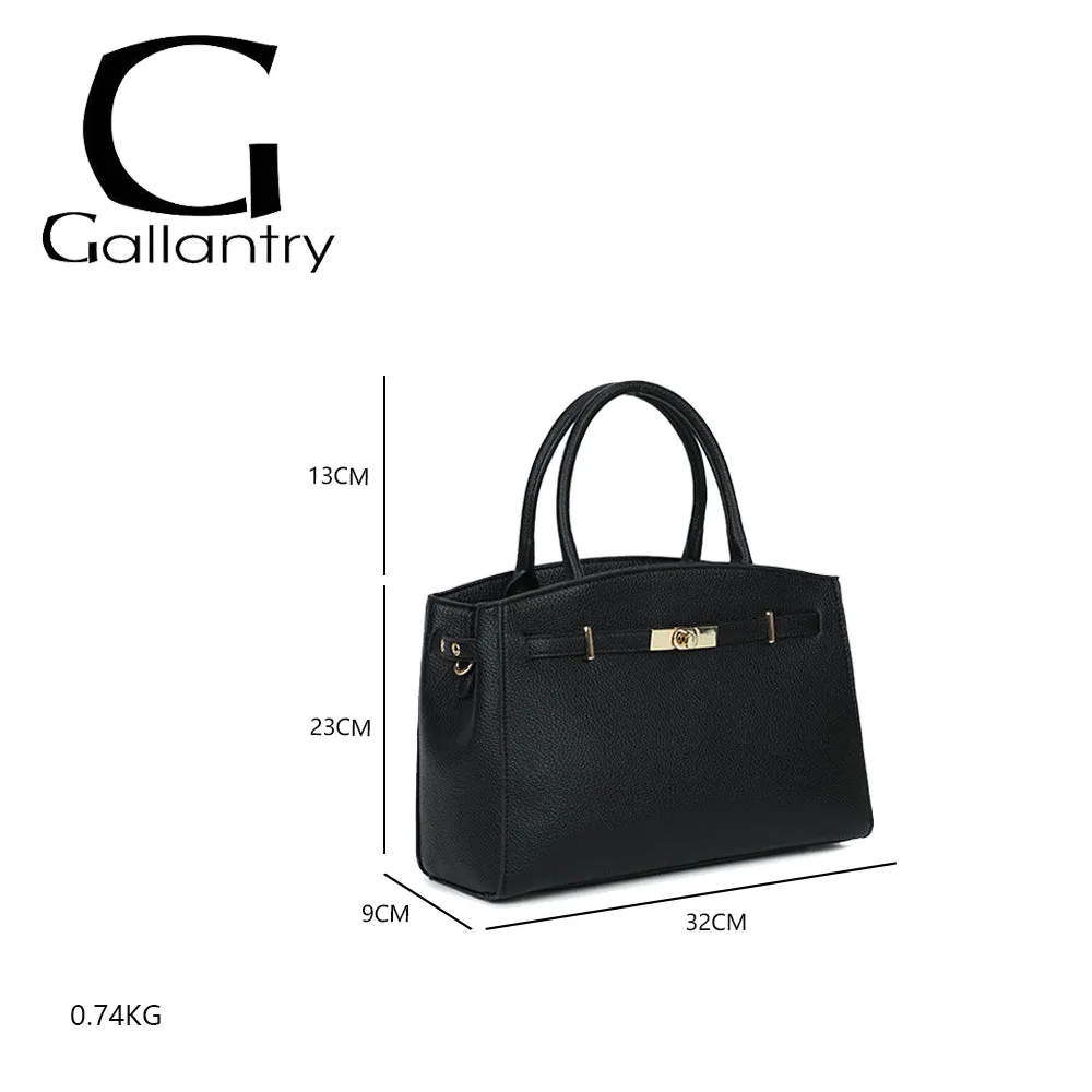 Gallantry Paris Le Monceau sac à main taupe grainé fermoir