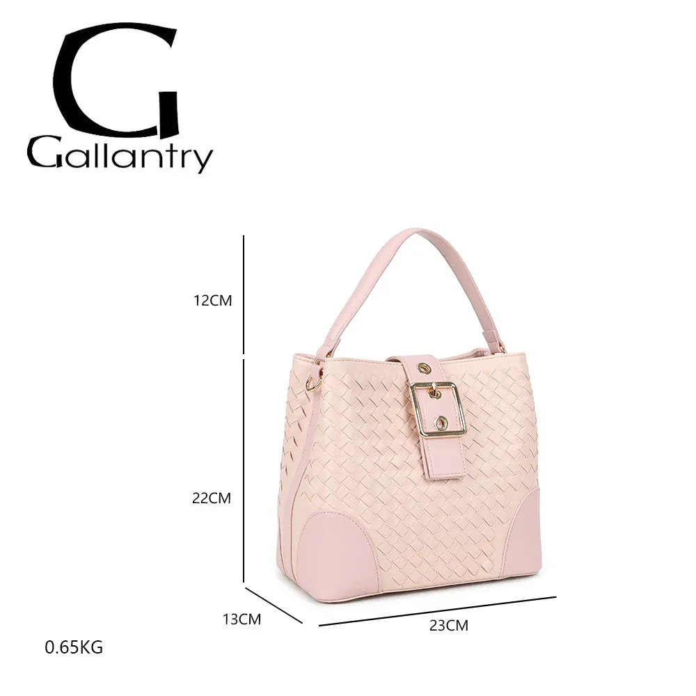 Gallantry Paris Bellevue sac à main beige effet tressé
