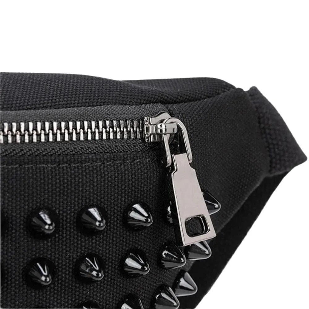 Maison Sacoches Sia Sac Banane femme noire à clous