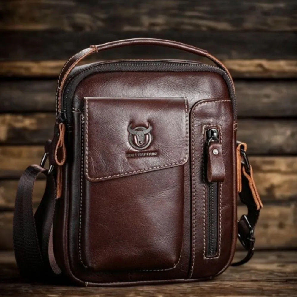 Maison Sacoches Atlas sacoche homme cuir marron zippée