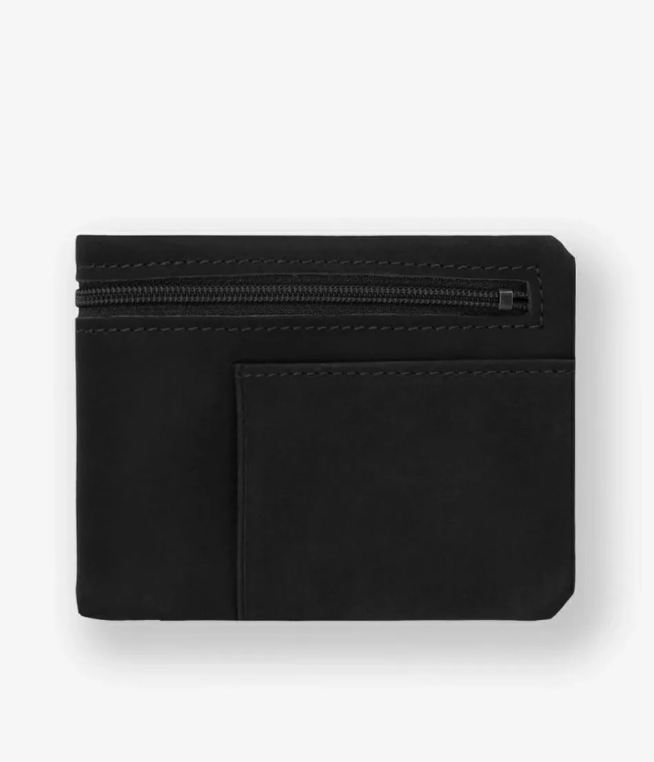 Hexagone Cuir Baroudeur portefeuille cuir noir zippé
