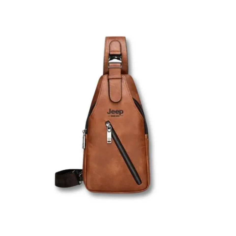 Jeep Buluo sacoche cuir homme marron bandoulière