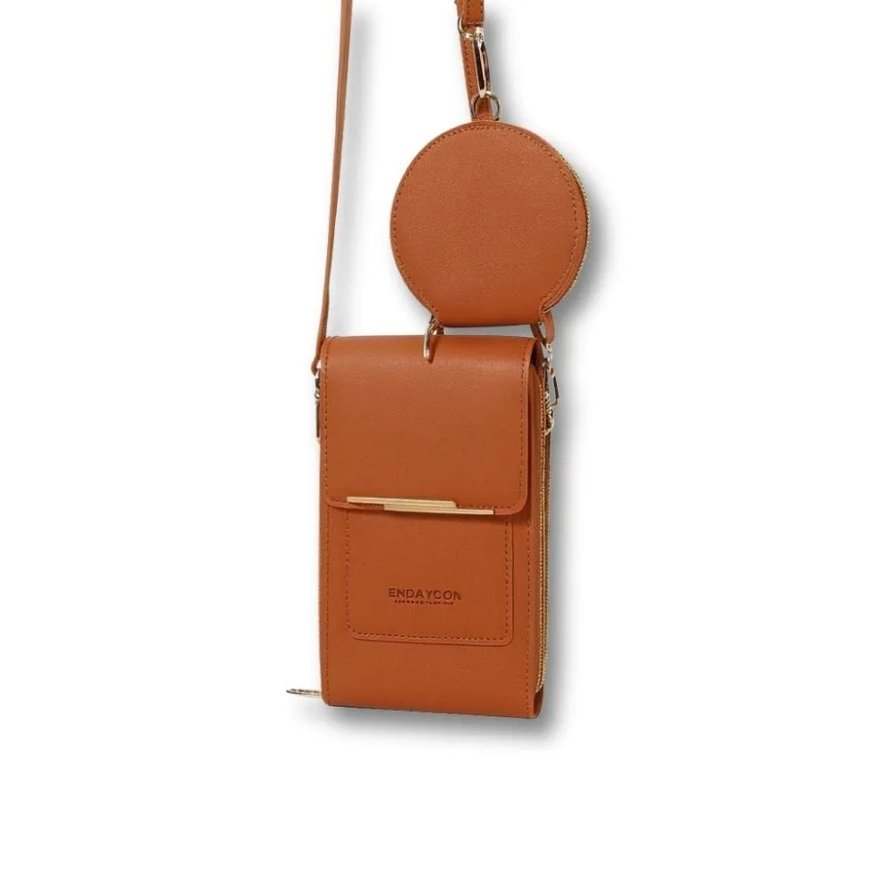 Maison Sacoches Lyséa mini sacoche téléphone marron tactile