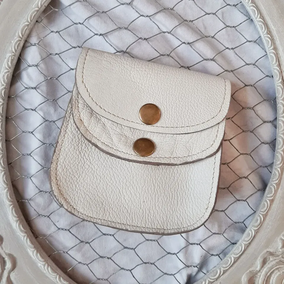 Atelier Anne R Gustave porte-monnaie cuir blanc 2 rabats