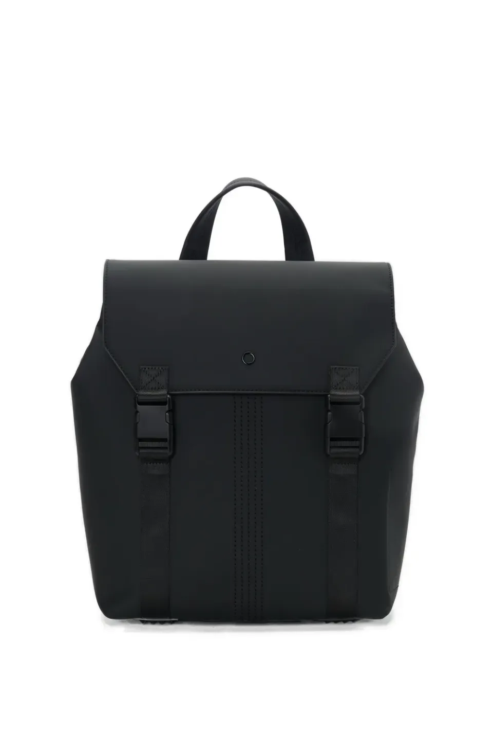 O bag Livigno sac à dos noir toile caoutchoutée