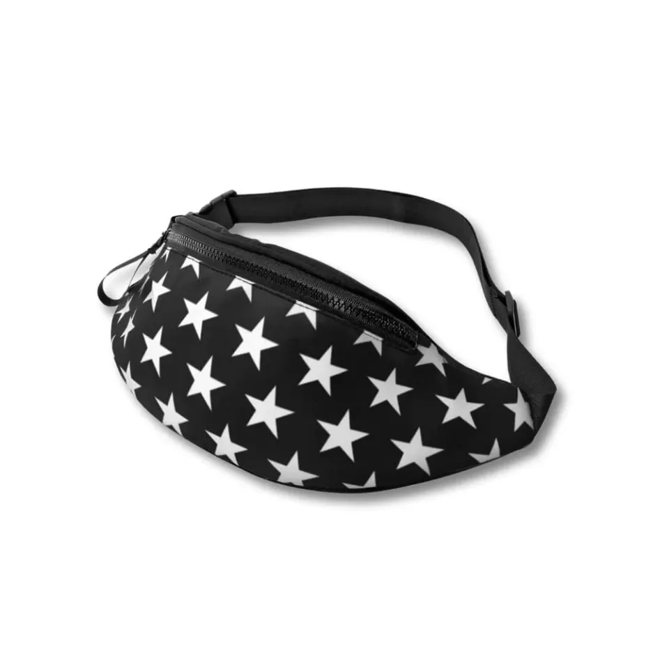 Maison Sacoches Star petite banane noire étoiles