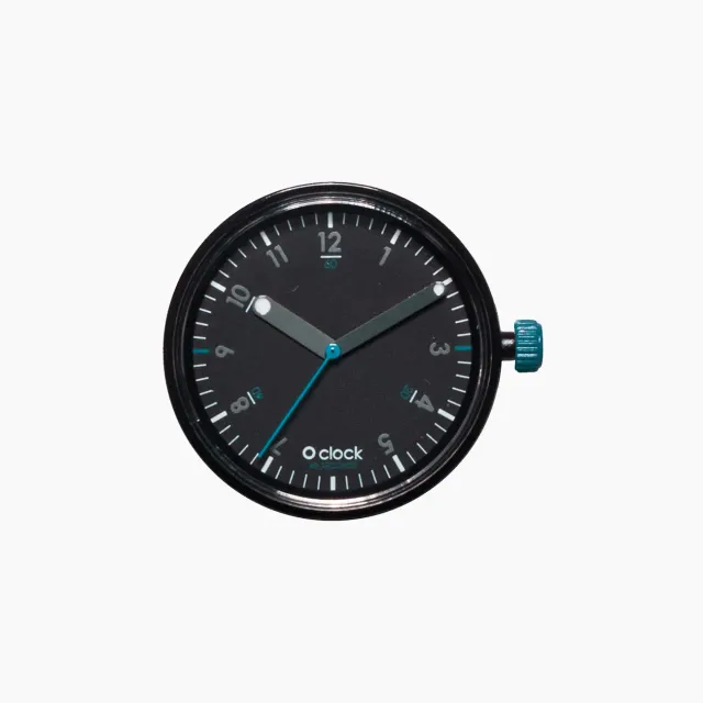 O bag O clock seconds Aqua-Black mécanisme montre quartz