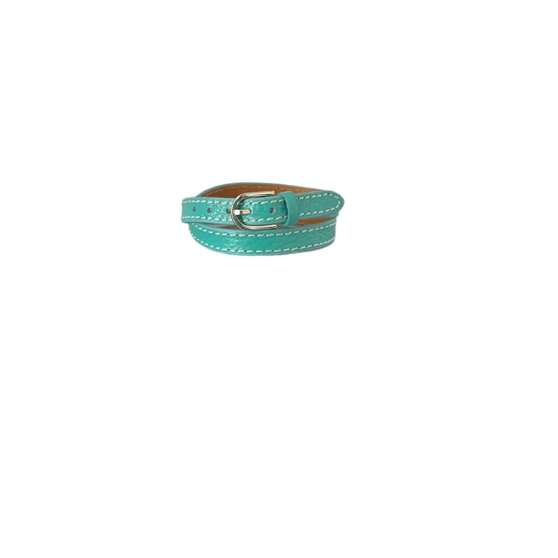 Hexagone Cuir Twins bracelet cuir double tour noir réglable