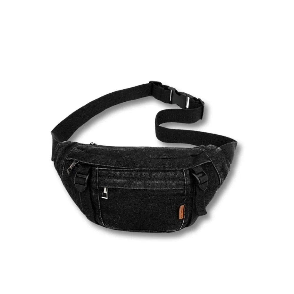 Maison Sacoches Jeana sac banane femme jean bleu