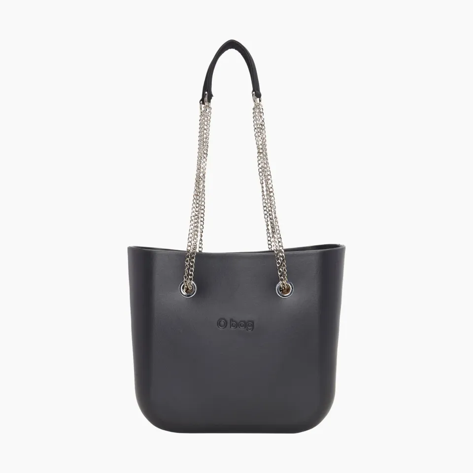 O bag Mini sac assemblé chaîne noir toile