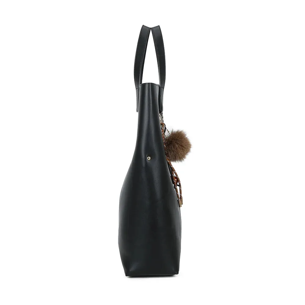 Gallantry Erythéa cabas Noir grand pompon
