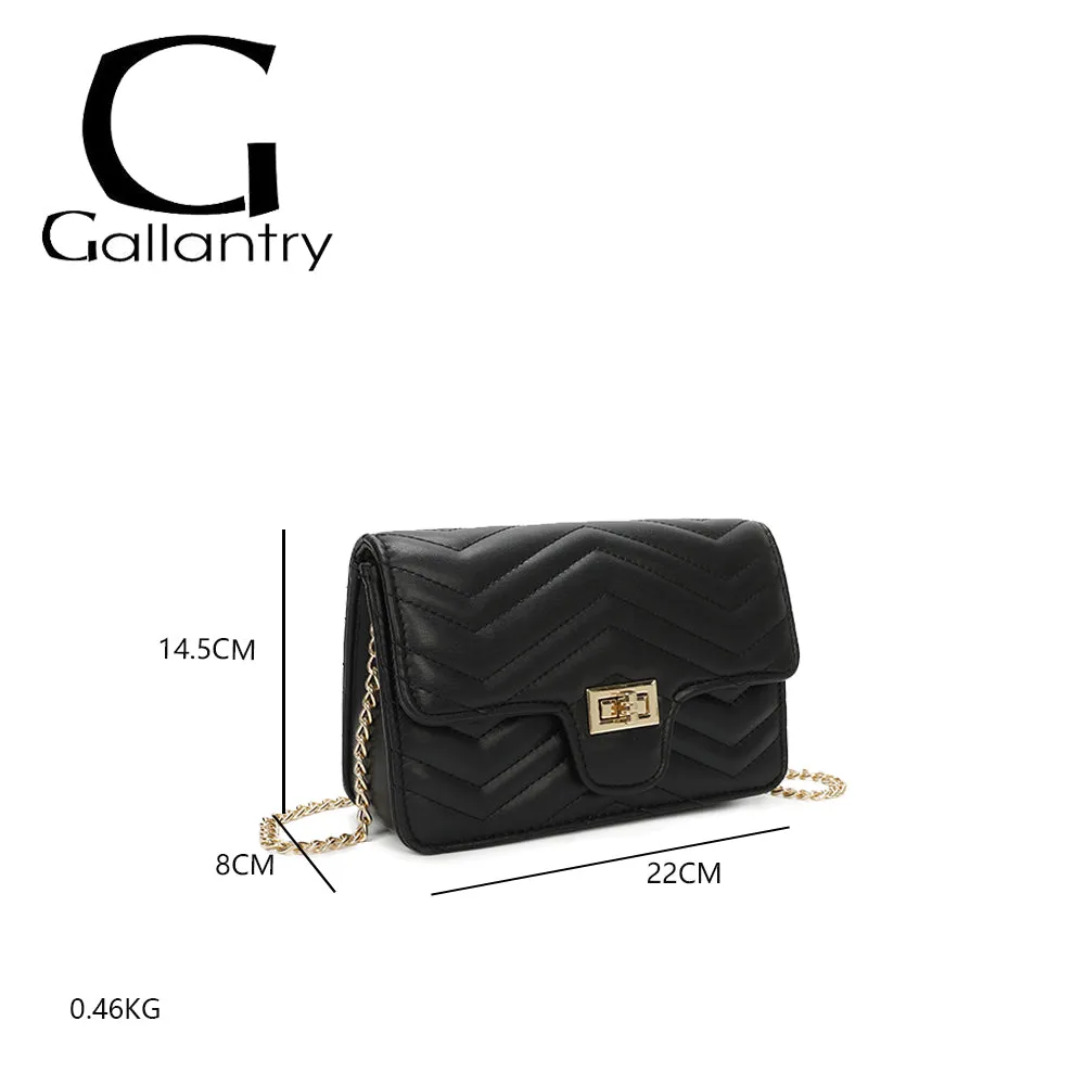 Gallantry Allegra sac à main chaîne noir matelassé